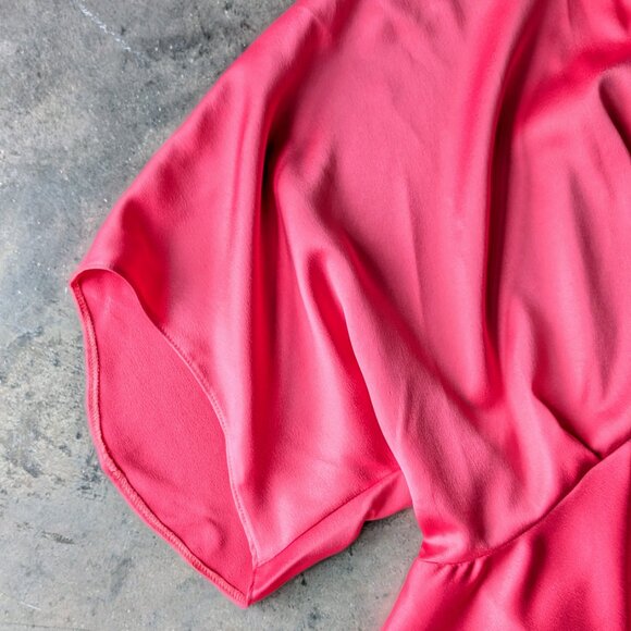 ASOS Design Curve Pink Satin Batwing Mini Dress size US 16 - Picture 5 of 10